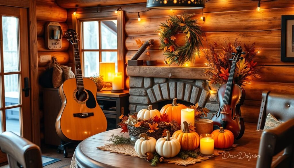 Soft music for rustic thanksgiving decorations