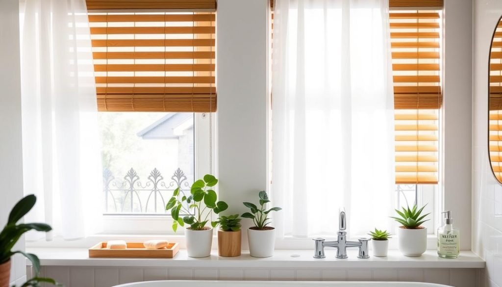 Scandinavian bathroom window treatments