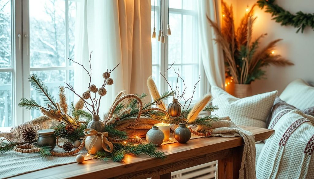 natural elements in holiday decor